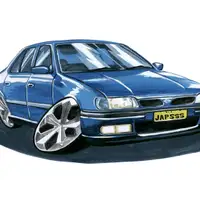 Caricature of a person with their car