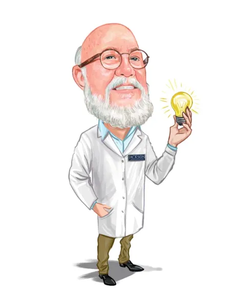 Custom caricature portrait of a person with their favorite hobbies