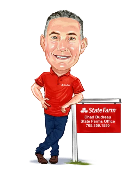 Custom caricature logo designed for a State Farm insurance agent's marketing