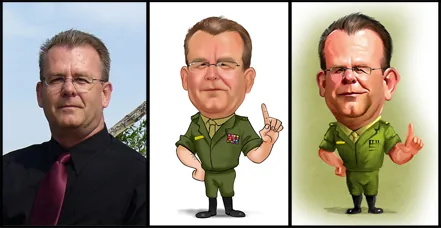 Side-by-side comparison of hand-drawn and digital caricature styles available from MyCaricature