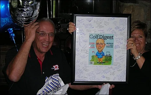 Custom caricature magazine cover created as a personalized retirement gift