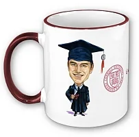 Custom caricature printed on a Cornell University coffee mug as a graduation gift