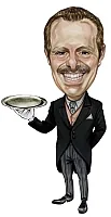 Custom caricature pose variation created for consistent branding across social networks