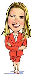 Custom digital caricature portrait drawn from a photo for a realtor's personal branding