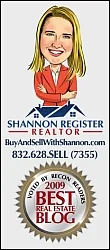 Digital caricature logo created for a real estate agent's blog and client communications